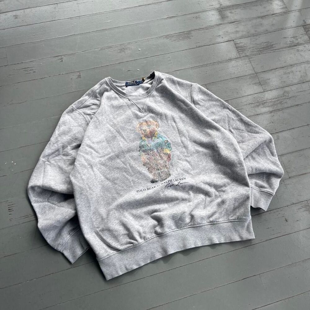 Polo Ralph Lauren Faded Bear Streetwear Y2K Crewneck Sweatshirt